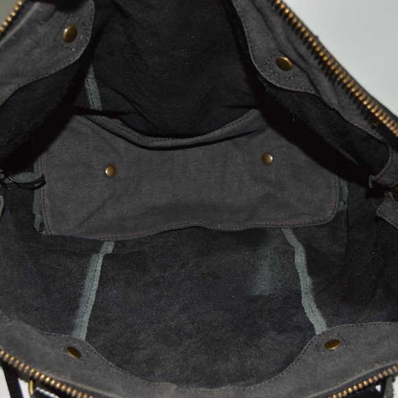 Linea Pelle Black Large Italian Leather Satchel - Picture 9 of 10